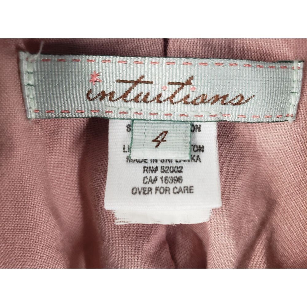 Intuitions Womens European Jacket Size‎ 4 Floral Bow Pockets Collared Lined Pink - Picture 2 of 12